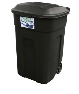 BOTE PARA BASURA CON TAPA Y RODOS DE 135 LITROS