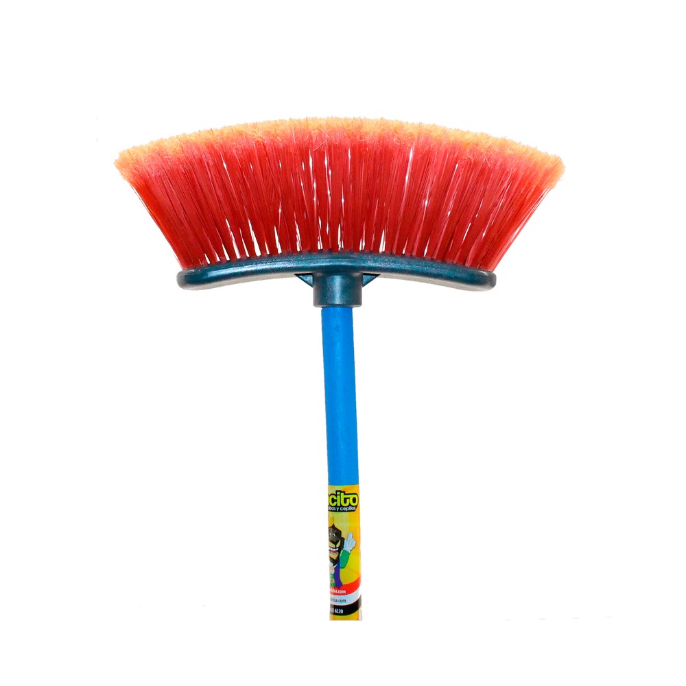 ESCOBA PLASTICA ROJA