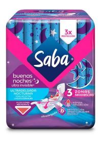 TOALLA FEMENINA SABA BUENAS NOCHES C/ALAS (UNIDAD)