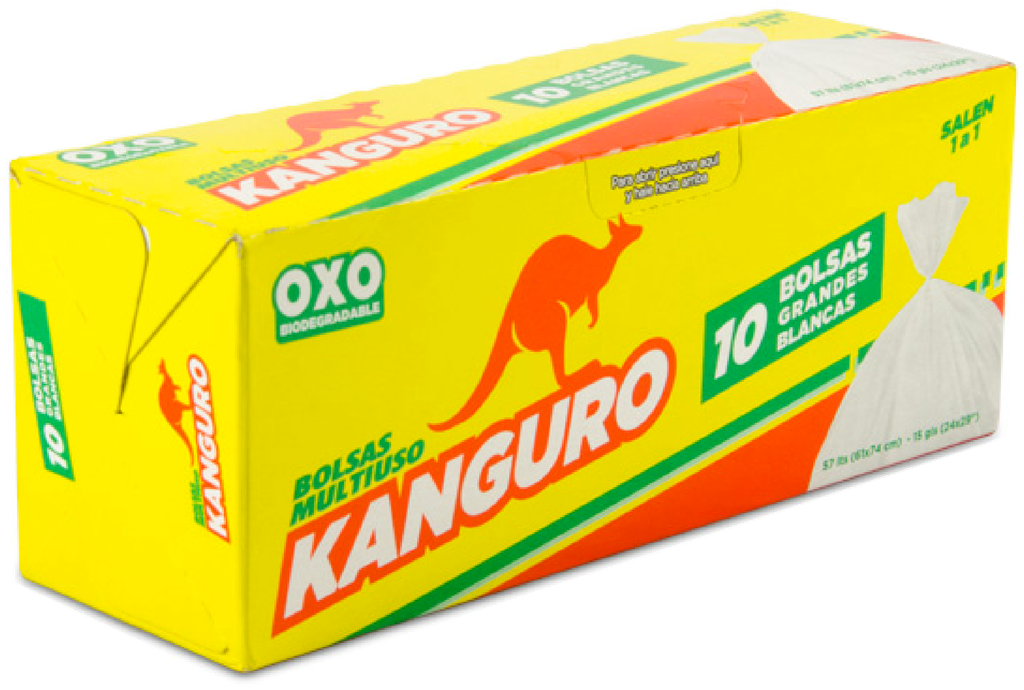 BOLSA GRANDE KANGURO BLANCA , 15 GAL (CAJA/10)