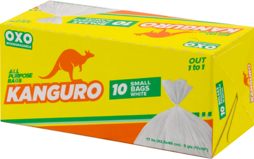 BOLSA PEQUEÑA KANGURO BLANCA , 4 GAL. / CAJA 10