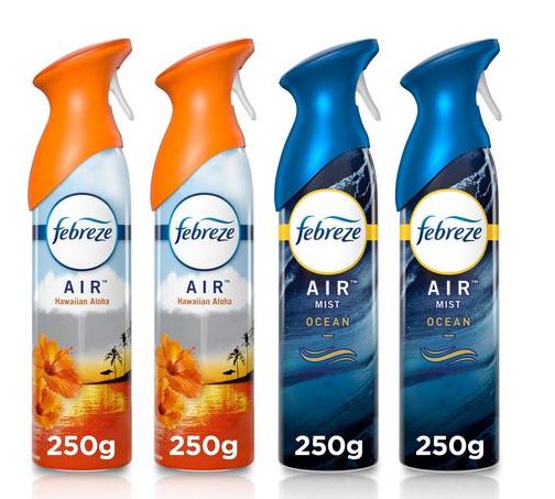 AMBIENTAL EN SPRAY FEBREZE ELIMINADOR DE OLORES PAQ/4