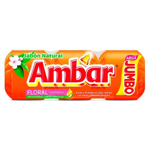 JABON EN BOLA AMBAR NATURAL FLORAL P/3