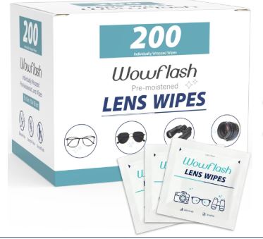TOALLITAS LIMPIADORAS PARA LENTES, CAMARAS (C/200)