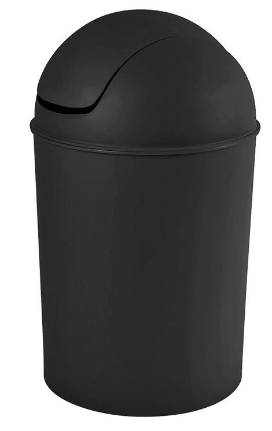 BASURERO PLASTICO SWING NEGRO GRANDE 30L