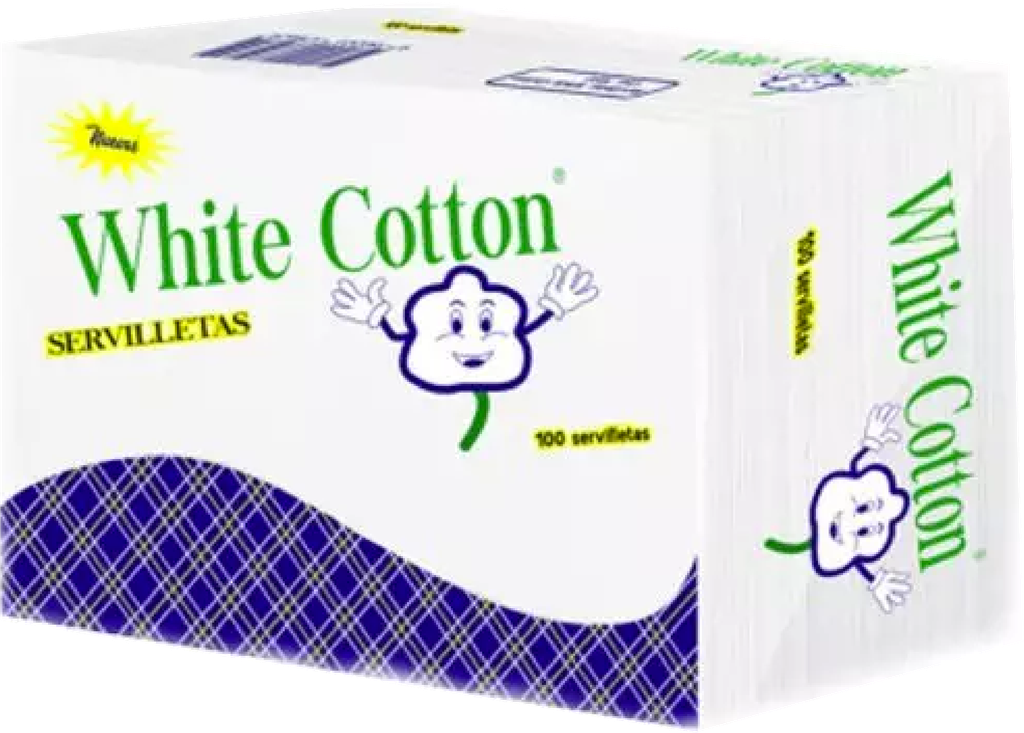 SERVILLETA WHITE COTTON CUADRADA P/100