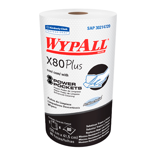 WYPALL X 80 ANTIBACTERIAL  28X42CM 
