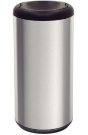 BASURERO ACERO INOXIDABLE TRAMONTINA 40LTS, T/VAIVEN (NEGRO)