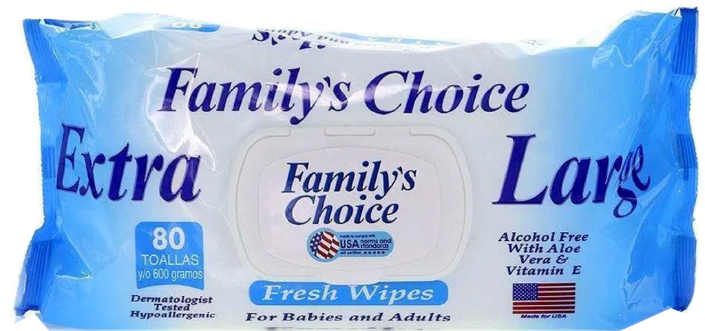 TOALLITAS FAMILY CHOICE PAQUETE 80/T