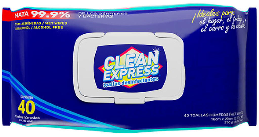 TOALLITAS CLEAN EXPRESS PAQUETE 40/U