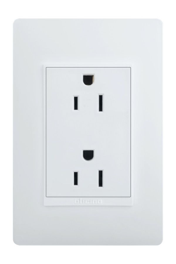 TOMA CORRIENTE DOBLE POLARIZADO LINEA LUZICA PU1228  BTICINO BLANCA