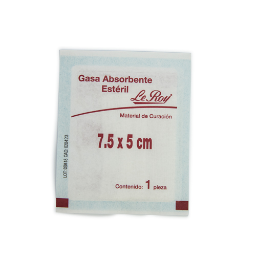 SOBRE DE GASA ESTERIL 7.5 X 5 CM UNIDAD (INTER)