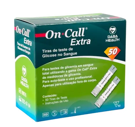 TIRAS REACTIVAS PARA GLUCOSA ON CALL CAJA/50U