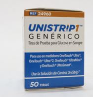 TIRAS REACTIVAS PARA GLUCOSA UNISTRIP1