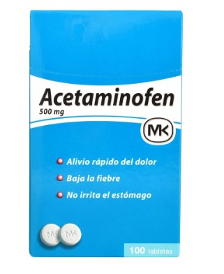 ACETAMINOFEN MK  500 MG CAJA/100