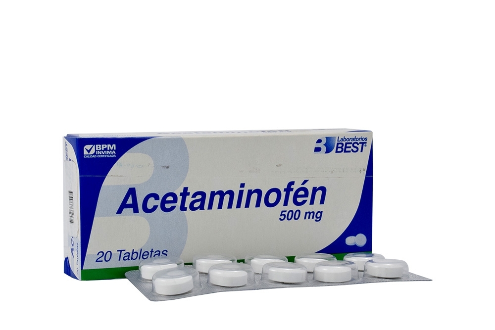 ACETAMINOFEN 500MG. CAJA DE 20 TABLETAS