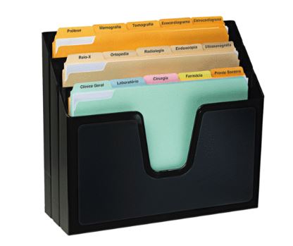 ORGANIZADOR OFICINA VERTICAL 3 DIVISIONES NEGRO