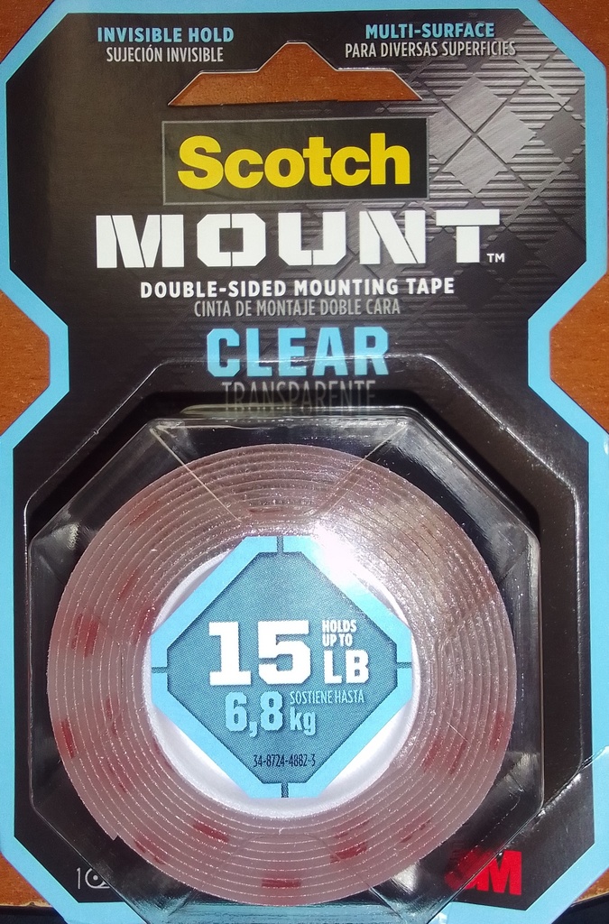 MOUNTING TAPE CLEAR SCOTCH 1" * 1.52 MTS