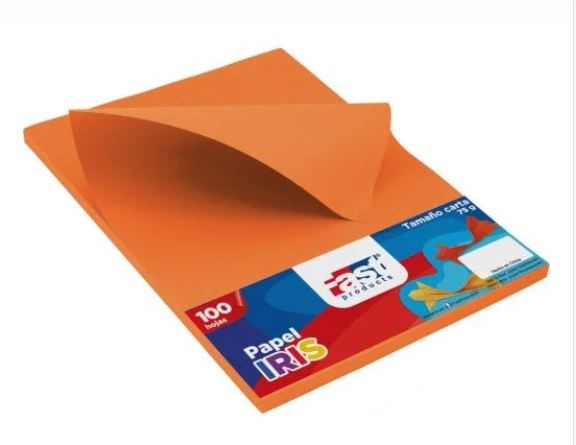 PAPEL BOND CARTA ANARANJADO 75 GMS P/100 (16619-N)