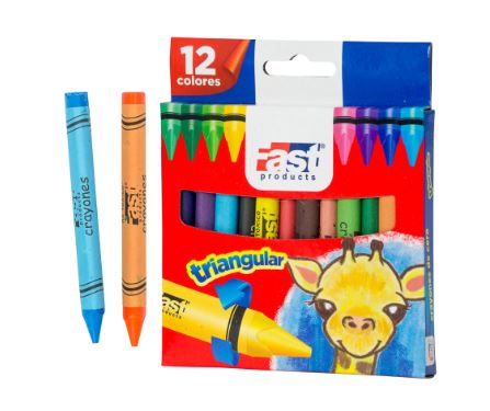 CRAYON DE CERA TRIANGULAR  T112/12 COL (09384)