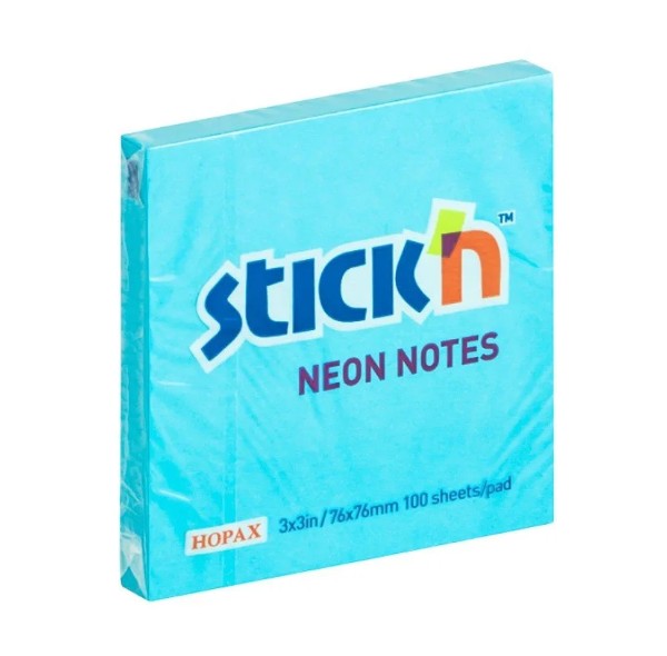 NOTA ADHESIVA CELESTE NEON 3X3