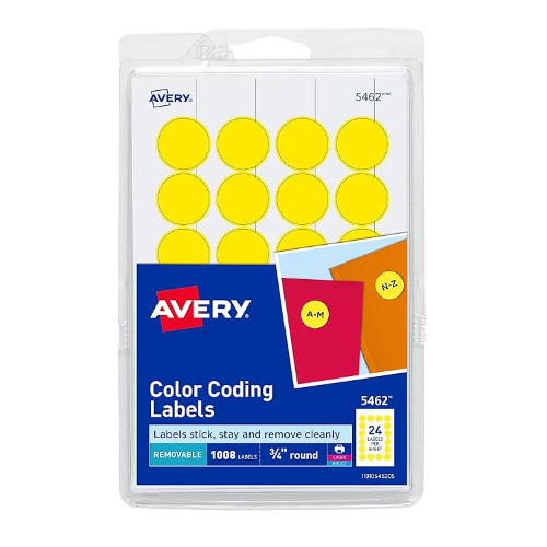 ETIQUETAS AVERY 5462 REDONDAS 3/4" DIA.  