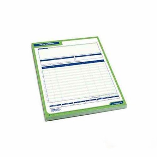 BLOCK DE PAPEL POLIZA DE CHEQUE UNIDAD