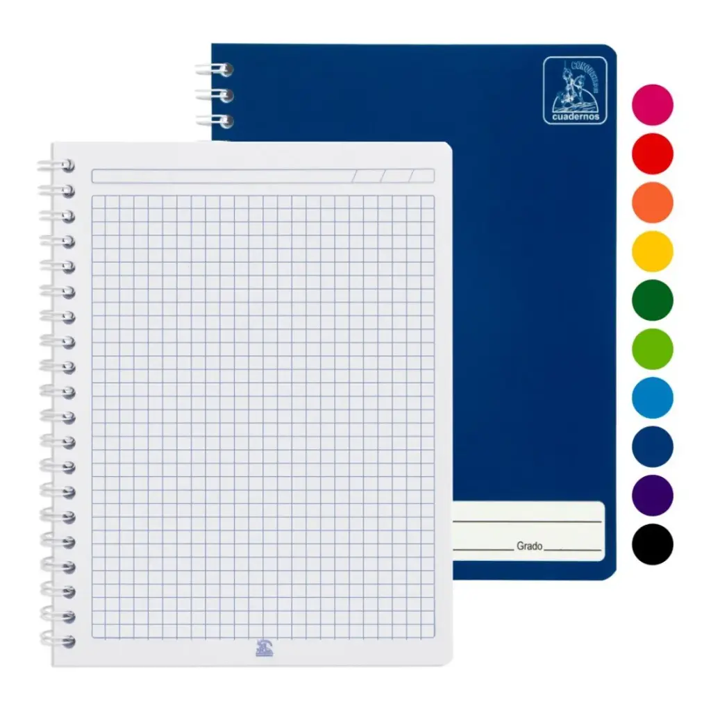CUADERNO DOBLE ANILLO CONQUISTADOR 100 H C/CUADROS (09033-C)