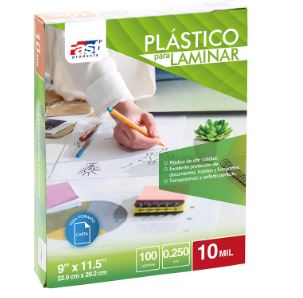 PLASTICO PARA LAMINAR CARTA FAST CX100  9″X11.5″ (10 MIL) (14511)