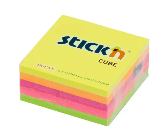 BLOCK NOTA ADHESIVA CUBO 5 COLORES 2"X2"