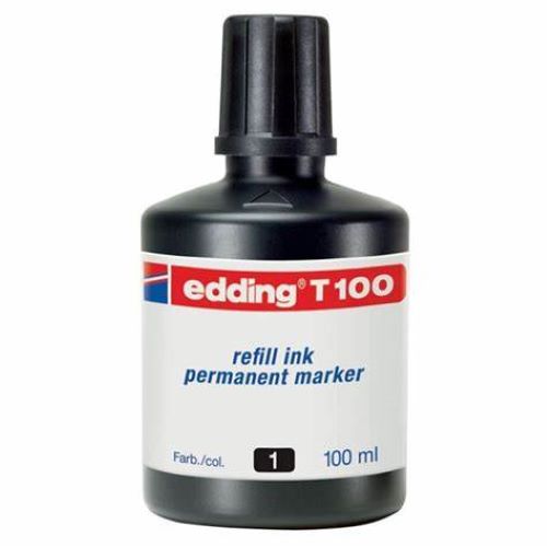 TINTA PERMANENTE NEGRA EDDING T-100 DE 100 ML.