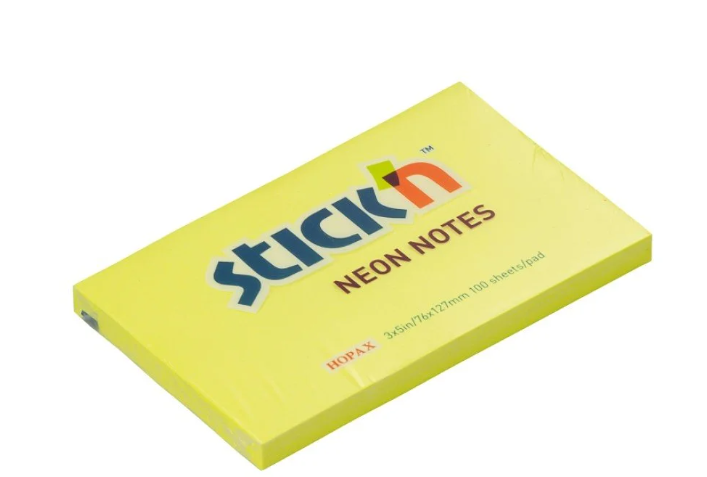 NOTA ADHESIVA AMARILLO NEON 3X5