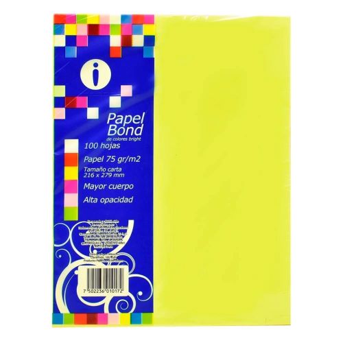 PAPEL BOND 60GRS CARTA AMARILLO