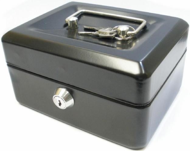 CAJA CHICA PARA DINERO 10"  (METAL C/LLAVE)