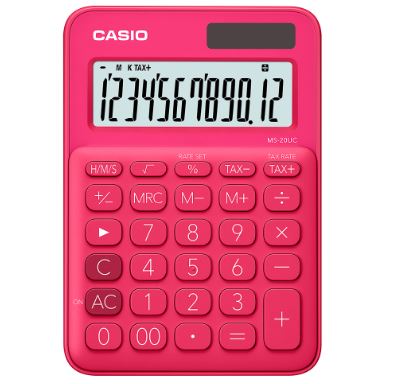 CALCULADORA DE ESCRITORIO CASIO MS-20UC-RD 12D FUCCIA (11983-F)