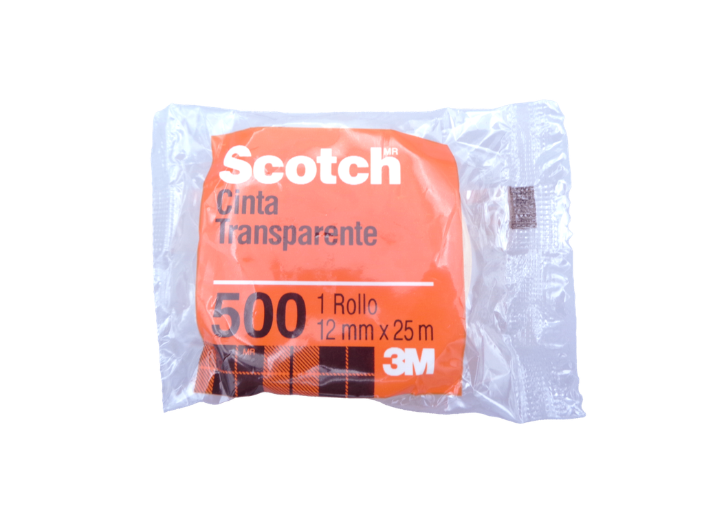 DESCONTINUADO TAPE SCOTCH 500 TRANSPARENTE 1/2" X 25 M (USAR OFI1456)