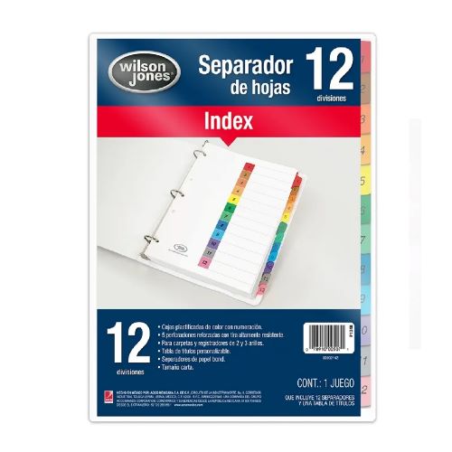SEPARADORES JUEGO NUMERADO 1-12