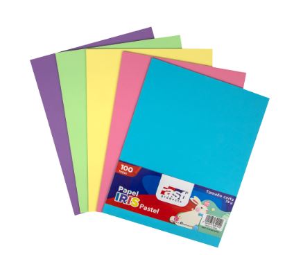 RESMA DE PAPEL BOND CARTA COL/PASTEL 75 GMS(18827)
