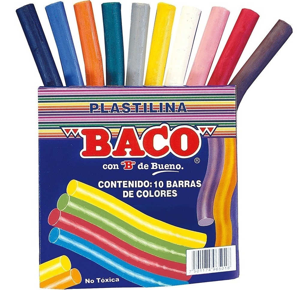 PLASTICINA 10 COLORES BACO