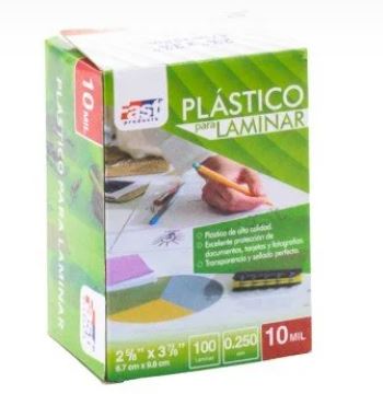 PLASTICO PARA LAMINAR FAST CX100 2 5/8″ * 3 7/8″ (10 MIL) (14528)