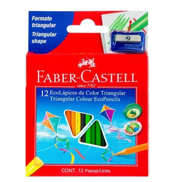 CRAYON DE MADERA FABER CASTELL 122515 12 COL CORTO(13663)
