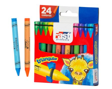 CRAYON DE CERA TRIANGULAR FAST 24 COL (10095)