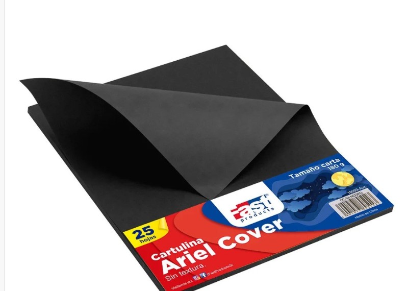 PAPEL ARIEL COVER NEGRO FAST 180 GMS T/CARTA PAQ/25 (19099-N)