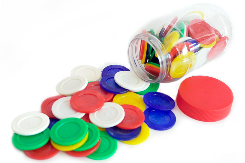 FICHAS PLASTICAS VARIOS COLORES