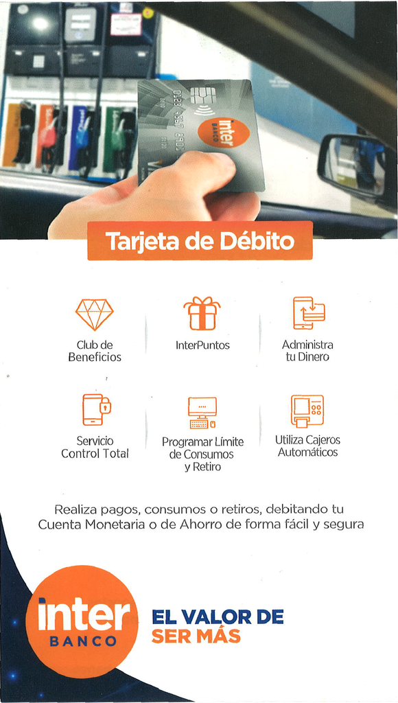 UNIFOLIAR TARJETA DE DEBITO INTERBANCO