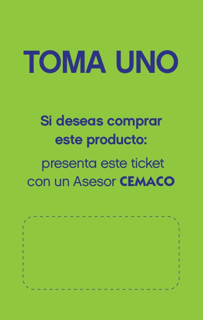 MARBETE CEMACO VERDE TOMA UNO P/100