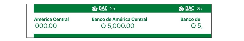 PRECINTOS DE Q.5,000 COLOR VERDE BAC P/100