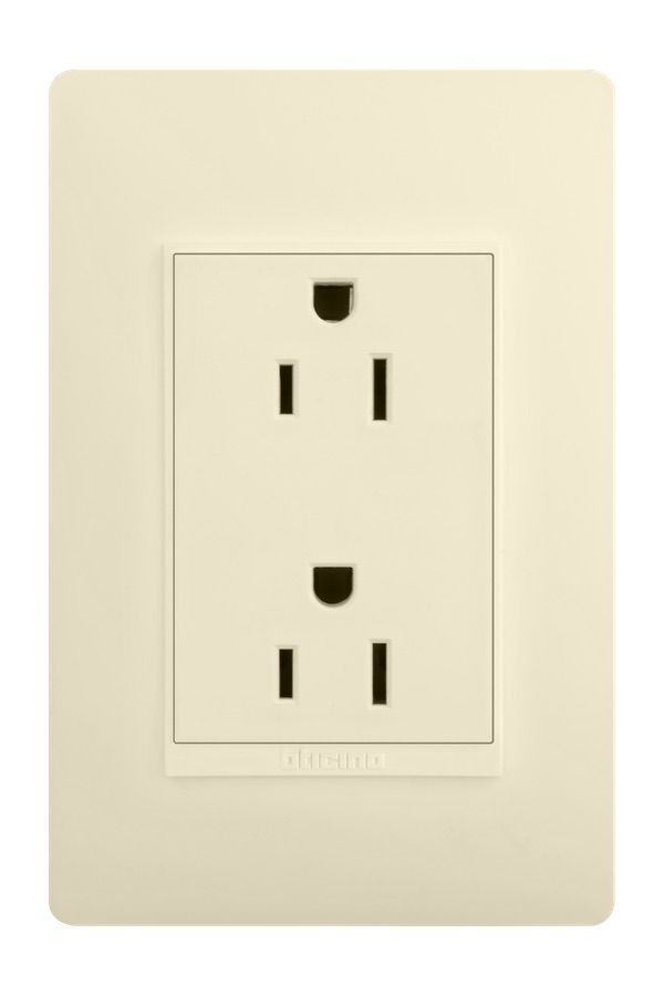 TOMA CORRIENTE DOBLE POLARIZADO LINEA LUZICA  PU1228M  BTICINO  MARFIL