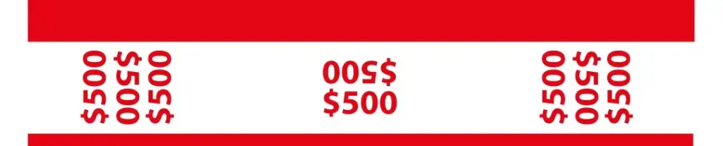 PRECINTOS DE $.500.00 BAC COLOR ROJO CIENTO