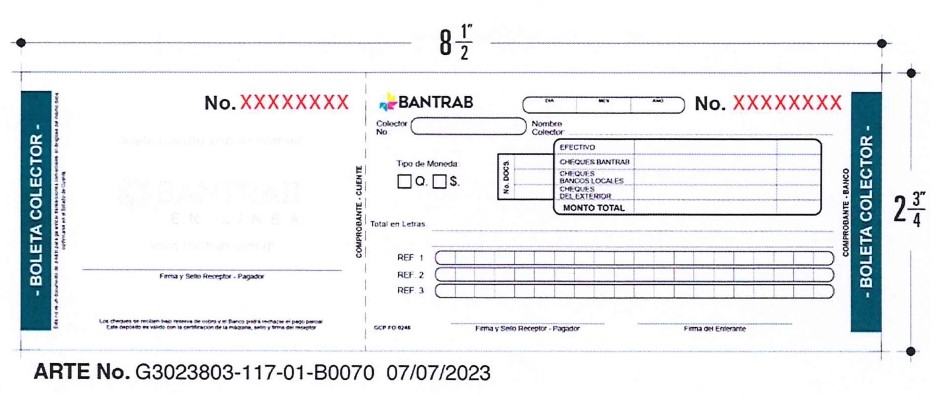 BOLETA COLECTOR (RESMA DE 500 UIDADES) BT